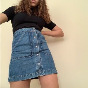 Denim Button Up Skirt